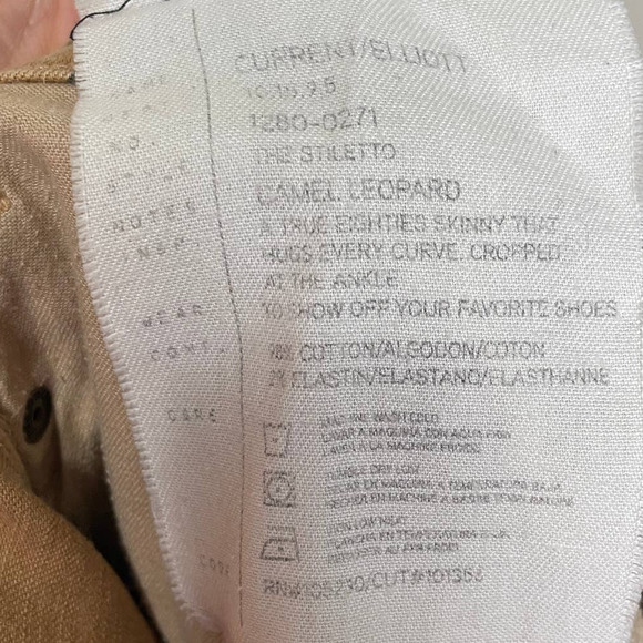 Current/Elliot Stiletto Camel Leopard Skinny Jeans Printed 29 - Picture 8 of 11